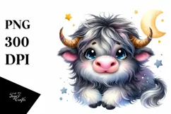 Colorful Smiling Baby Musk Ox | Clipart Product Image 1