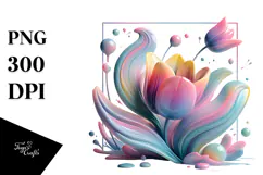 Abstract Pastel Glossy Tulip, 20 oz Tumbler Product Image 1