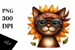 Brown Cat Skinny Body Big Head Clipart Product Image 3