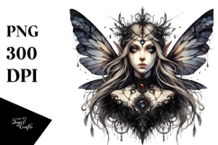 Detailed Gothic Fairy Watercolor PNG Product Image 1