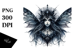 Detailed Gothic Fairy Watercolor PNG Product Image 1