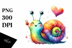 Whimsical Funny Cute Snail Love Sign Watercolor Product Image 3