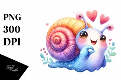 Whimsical Funny Cute Snail Love Sign Watercolor Product Image 3