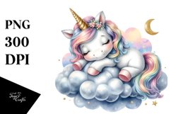 Cute Baby Unicorn Watercolor Pastell | Sublimation | Clipart Product Image 3