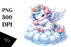Cute Baby Unicorn Watercolor Pastell | Sublimation | Clipart Product Image 3