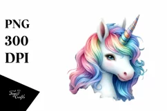Baby Unicorn with Jungle Background, PNG Product Image 3
