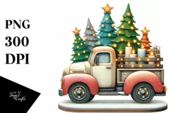 Whimsical Truck with Christmas Trees PNG Product Image 3