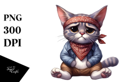 Cartoon Kitten with Dramatic Despair PNG Product Image 1