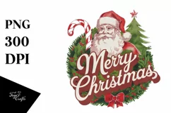 Santa Engraved Christmas Design PNG Sublimation Digital Product Image 1