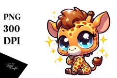 Giraffe with Party Hat PNG Product Image 1