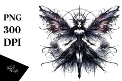 Detailed Gothic Fairy Watercolor PNG Product Image 1