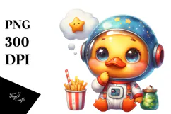 Goofy Baby Duck Dreaming PNG Product Image 1