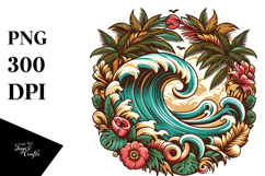 Retro Tropical Waves PNG Product Image 1