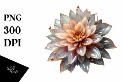 Glossy Dahlia with Gold PNG Product Image 3