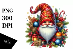 Detailed Vibrant Christmas Gnome PNG Product Image 1