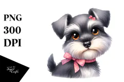 Cute Happy Miniature Schnauzer PNG Product Image 1