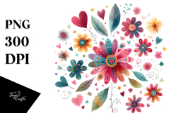 Colorful Boho Flower PNG Product Image 1