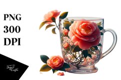 Artistic Camellia Sublimation Clipart Product Image 3