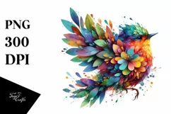 Abstract Vibrant Watercolor Bird PNG Product Image 3