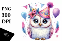 Vibrant Baby Owl Party Hat Clipart Product Image 3