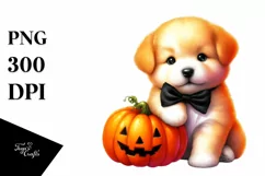 Cute Baby Dog Pumpkin Clipart Product Image 1