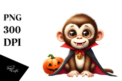 Funny Monkey Spider Web Haloween Clipart Product Image 1