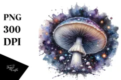 Detailed Mystical Celestial Mushroom PNG Product Image 1
