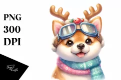 Expressive Baby Shiba Inu with Gift Boxes, Transparent PNG Product Image 1