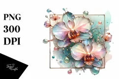Abstract Glossy Orchid Art, Transparent PNG Product Image 1