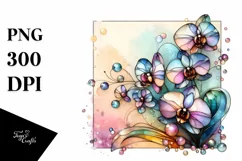 Abstract Glossy Orchid Art, Transparent PNG Product Image 1