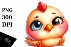 Baby Hen Chick Goofy Smile Clipart Product Image 1