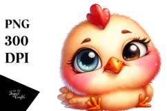 Baby Hen Chick Goofy Smile Clipart Product Image 1