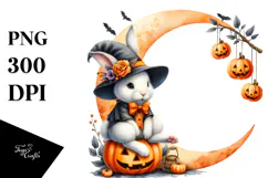 Bunny with Party Hat, Halloween PNG Product Image 1