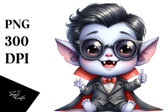 Cute Vampire Showing Thumbs Up PNG Product Image 1