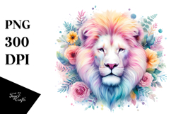 Watercolor Pastel Lion Product Image 1