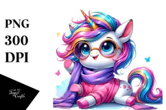 Cute Baby Unicorn Playing PNG Product Image 1