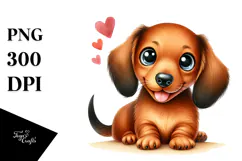 Happy Dachshund Puppy PNG Product Image 1