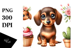 Happy Dachshund Puppy PNG Product Image 1