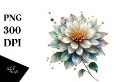 Shiny Dahlia with Golden Insertions | Summer Clipart Product Image 3