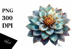 Shiny Dahlia with Golden Insertions | Clipart Product Image 1