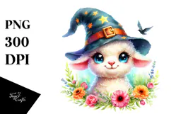 Vibrant Baby Lamb with Wizard Hat PNG Product Image 1
