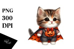 Funny Cute Kitten Halloween Suit Clipart Product Image 3