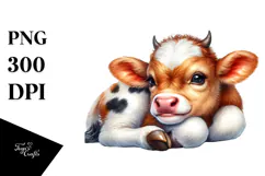Cute Baby Cow, High-Res PNG Product Image 1