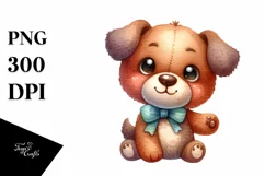 Colorful Plush Dog, Watercolor | Clipart Product Image 3