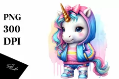 Baby Unicorn with Krump Dancer Outfit, PNG Product Image 1