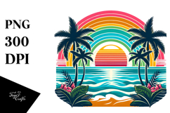 Retro Rainbow Sunset Tumbler Product Image 1
