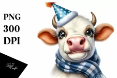 Cow Colorful Cow Portrait with Flowers | Sublimation | Product Image 3