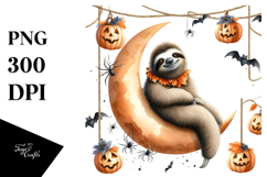 Sloth with Halloween Costume PNG Product Image 1