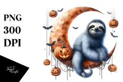 Sloth with Party Hat, Halloween PNG Product Image 1