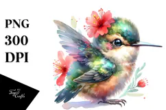 Cute Baby Hummingbird PNG Product Image 1